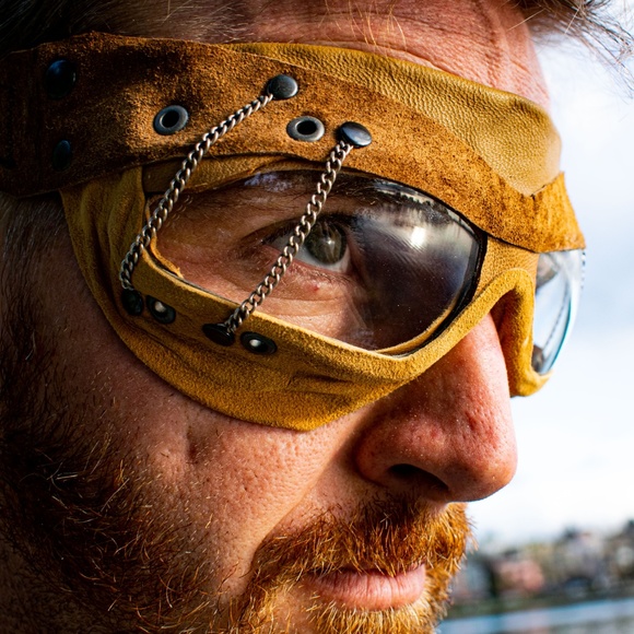 Steampunk Goggles, Burningman Goggles, Leather - Picture 8 of 8